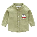 KISFLY Boys Shirt Button Down Long Sleeve Shirts Toddler Cotton Striped Tops T-Shirt