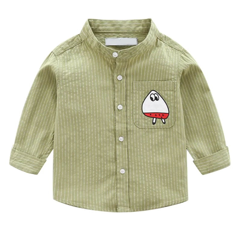 KISFLY Boys Shirt Button Down Long Sleeve Shirts Toddler Cotton Striped Tops T-Shirt