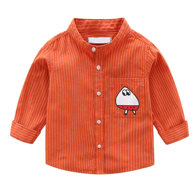 KISFLY Boys Shirt Button Down Long Sleeve Shirts Toddler Cotton Striped Tops T-Shirt
