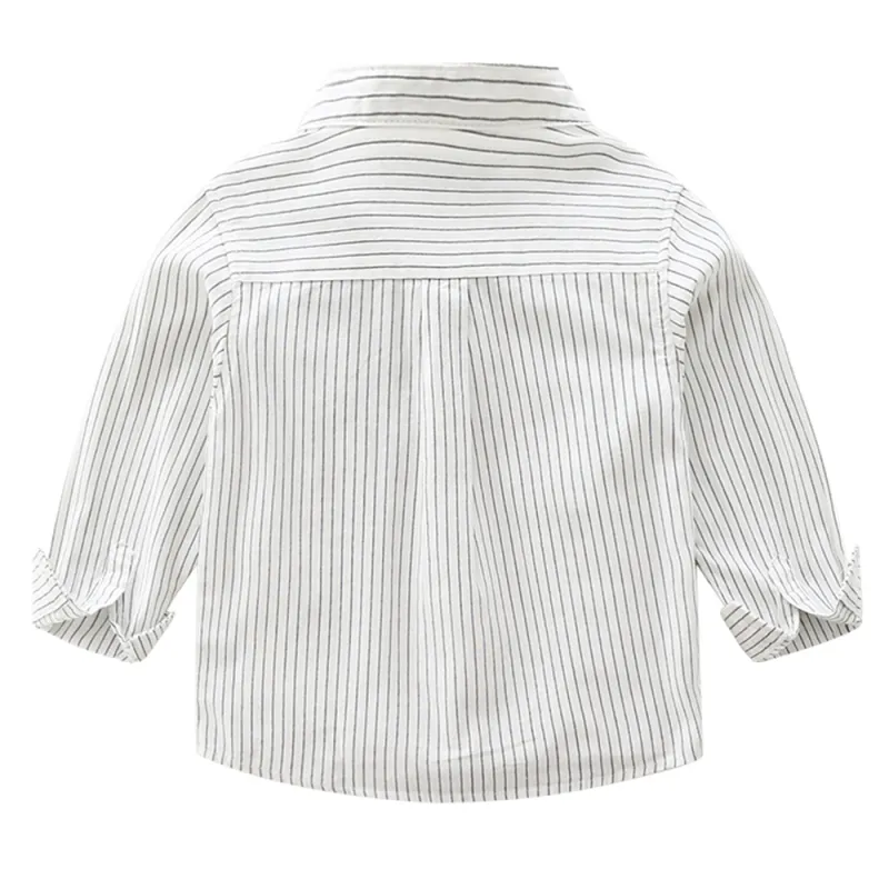 KISFLY Boys Shirt Button Down Long Sleeve Shirts Toddler Cotton Striped Tops T-Shirt