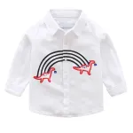 Button Down Shirt Boys Long Sleeve Rainbow Dinosaur Shirts