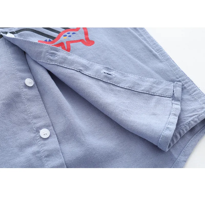 Button Down Shirt Boys Long Sleeve Rainbow Dinosaur Shirts
