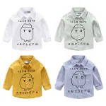 KISFLY Boys Shirt Button Down Long Sleeve Shirts Toddler Cotton Clothes Lovely Alphanumeric Pattern Shirt