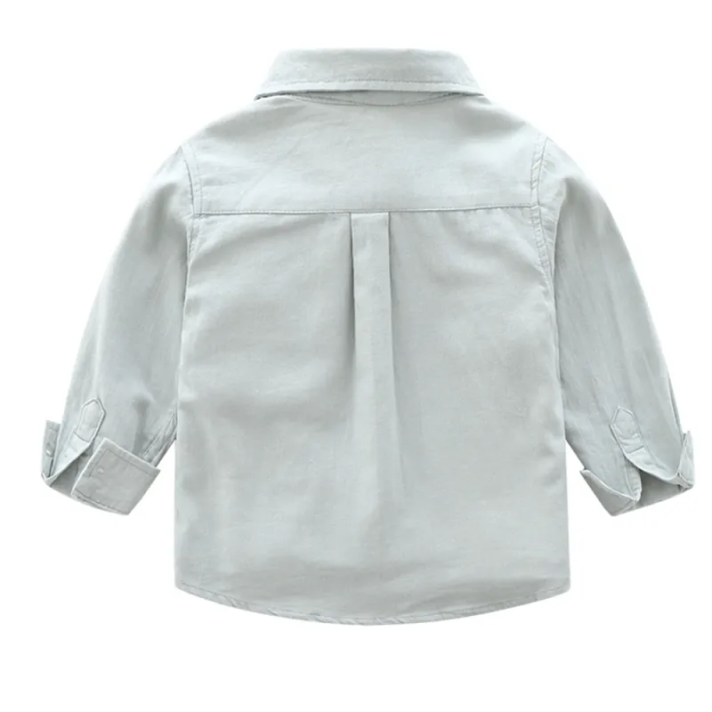 KISFLY Boys Shirt Button Down Long Sleeve Shirts Toddler Cotton Clothes Lovely Alphanumeric Pattern Shirt