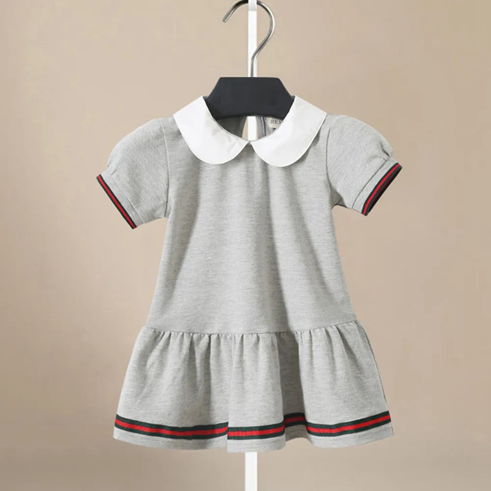 Toddler Girls' Dress Short-Sleeve Cotton Dresses