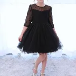 Princess Girls Dress for Wedding Birthday Party Piano Show Black Dress 