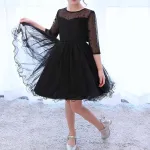 Princess Girls Dress for Wedding Birthday Party Piano Show Black Dress 