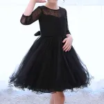Princess Girls Dress for Wedding Birthday Party Piano Show Black Dress 