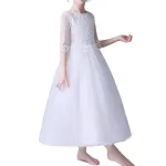 Princess Girls Dress for Wedding Birthday Party Piano Show White Dress