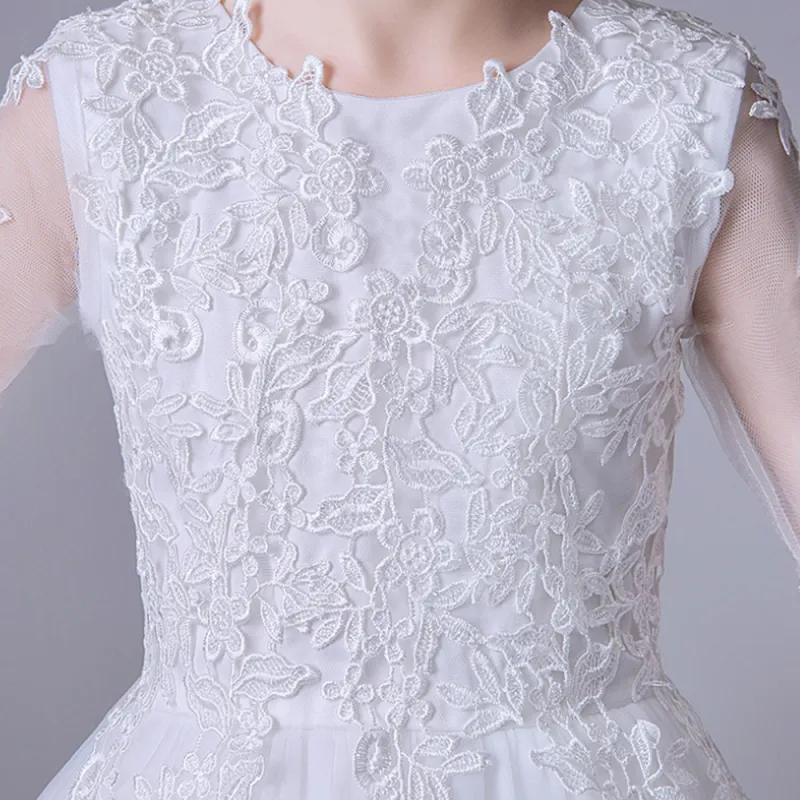 Princess Girls Dress for Wedding Birthday Party Piano Show White Dress