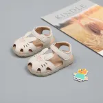 Baby Sandals Girls Cute Leather Comfortable Flats Soft Closed Toe Rubber Sole Summer Princess Dress Shoes 0-2 Years Old