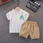 2021 New Baby Boys T-Shirt and Shorts Set Summer Cotton Short-Sleeve Dinosaurs Pattern Clothes