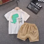 2021 New Baby Boys T-Shirt and Shorts Set Summer Cotton Short-Sleeve Dinosaurs Pattern Clothes