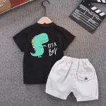 2021 New Baby Boys T-Shirt and Shorts Set Summer Cotton Short-Sleeve Dinosaurs Pattern Clothes