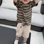 Baby Boys T-Shirts and Shorts Set Summer Cotton Stripe Short-Sleeve Clothes