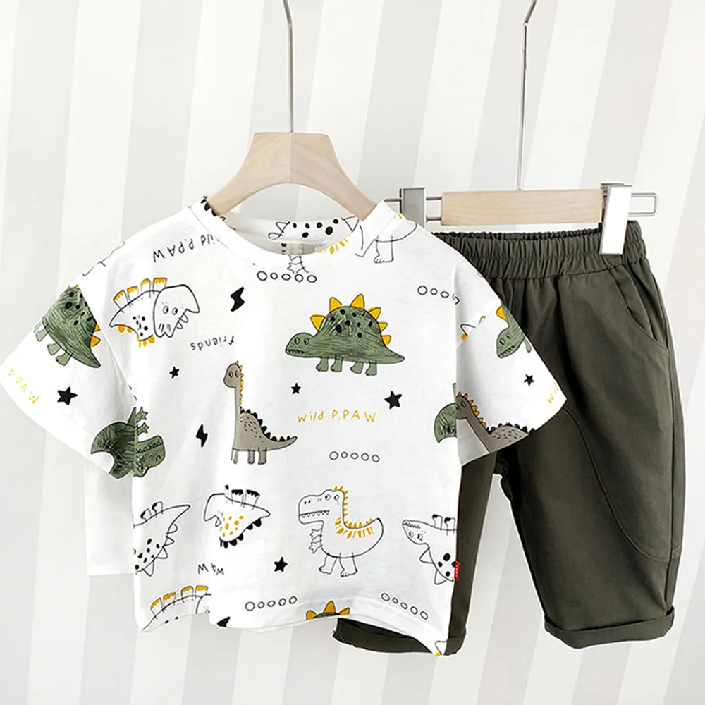 Baby Boys Shorts and T-Shirts Set Summer Cotton Short-Sleeve Cute Pattern Clothes