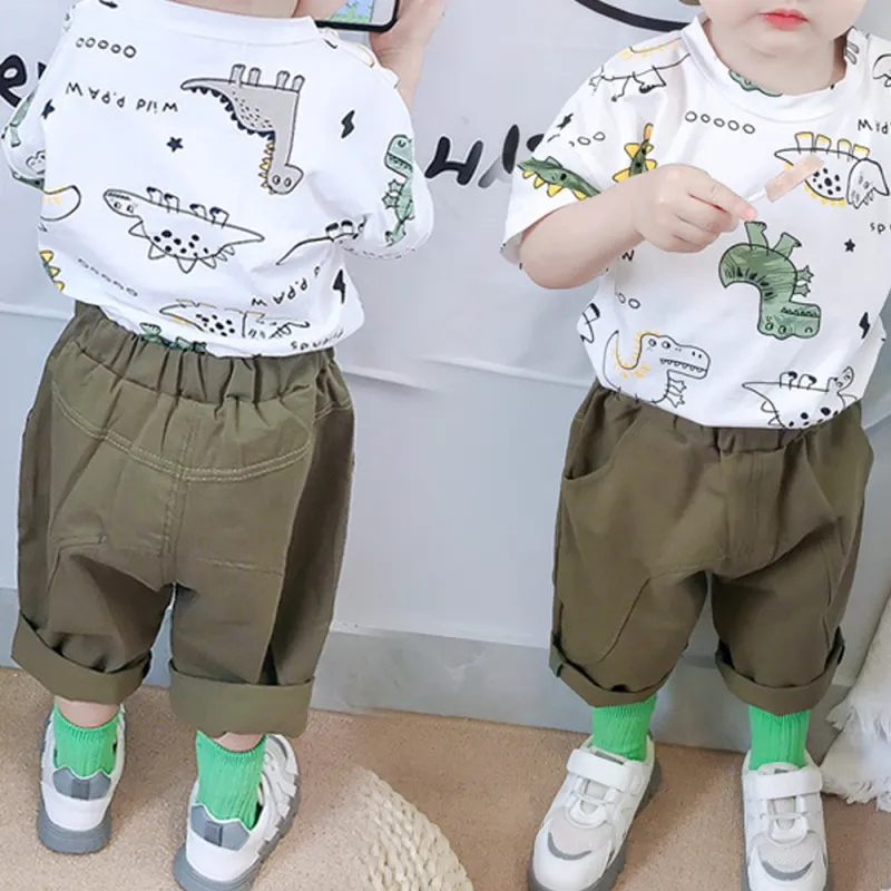 Baby Boys Shorts and T-Shirts Set Summer Cotton Short-Sleeve Cute Pattern Clothes