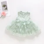 Baby Girls Dresses Summer Sleeveless Three-Dimensional Floral Gauze Princess Dress