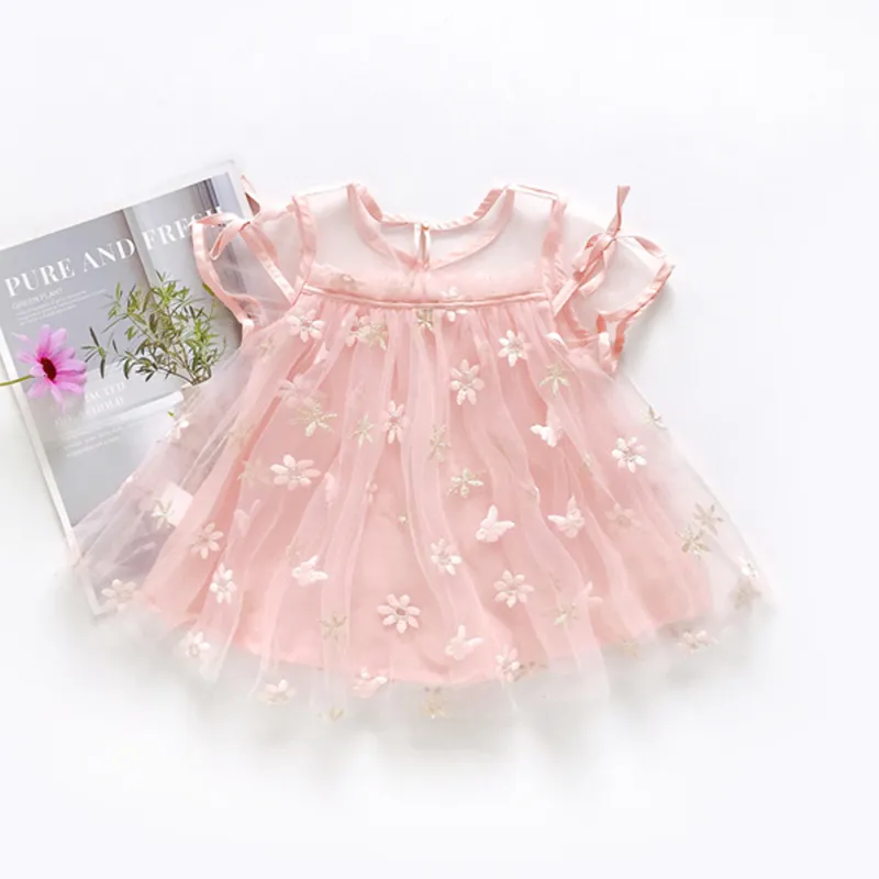 2021 New Baby Girls Dresses Summer Sleeveless Printing Gauze Princess Dress