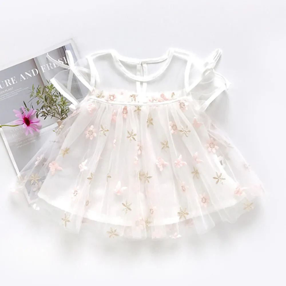 2021 New Baby Girls Dresses Summer Sleeveless Printing Gauze Princess Dress