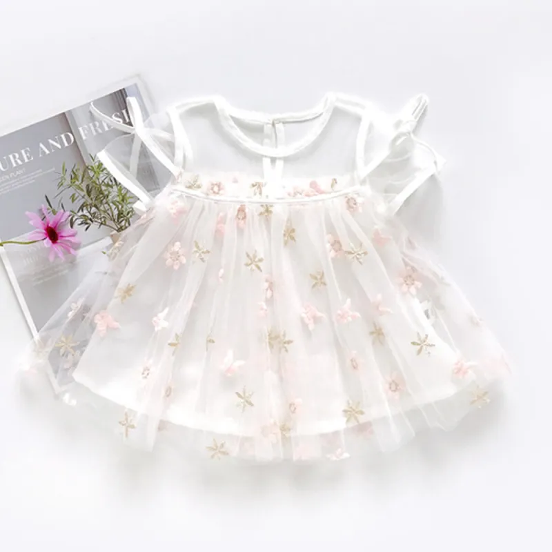 2021 New Baby Girls Dresses Summer Sleeveless Printing Gauze Princess Dress