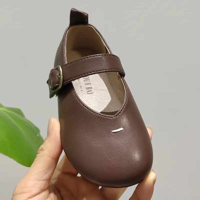 Baby Girls Dress Shoes Leather Slip on Flats Comfortable Walking Mary Jane Shoes