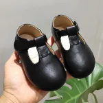 KISFLY 2021 New Baby Girls Dress Shoes Leather Slip on Flats Comfortable Walking Mary Jane Shoes