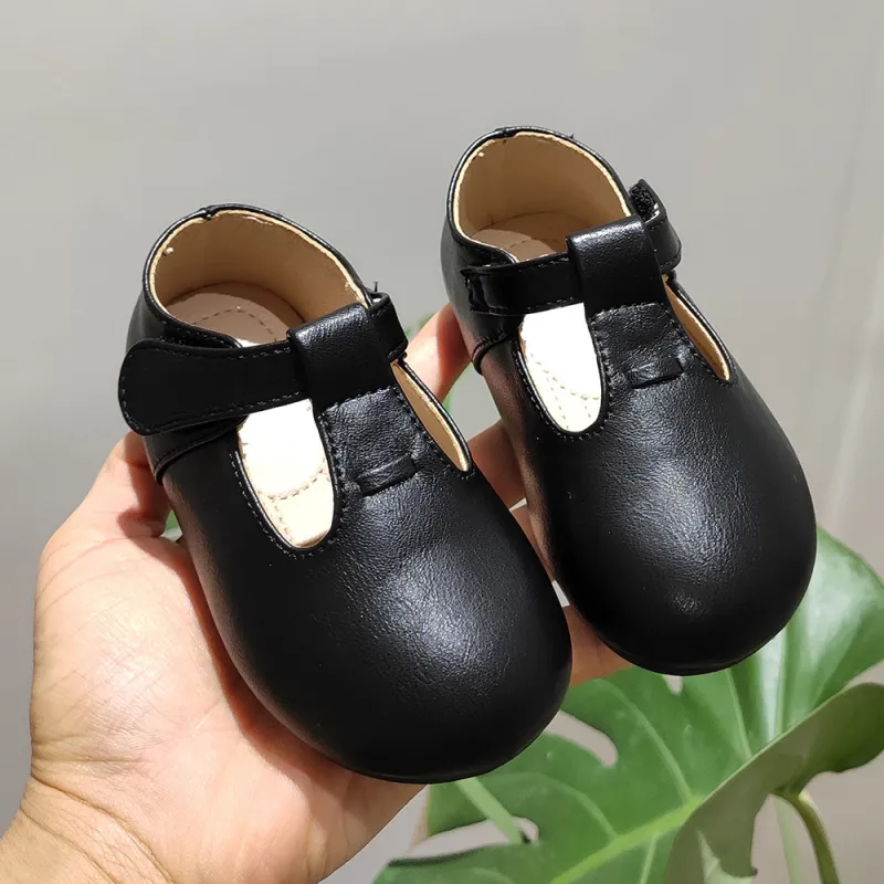 KISFLY 2021 New Baby Girls Dress Shoes Leather Slip on Flats Comfortable Walking Mary Jane Shoes