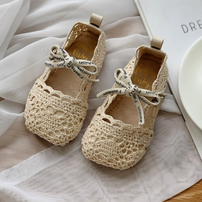 Toddler Baby Girls Shoes Soft Sole Non Slip Knitted Comfortable Walking Mary Jane Shoes  02