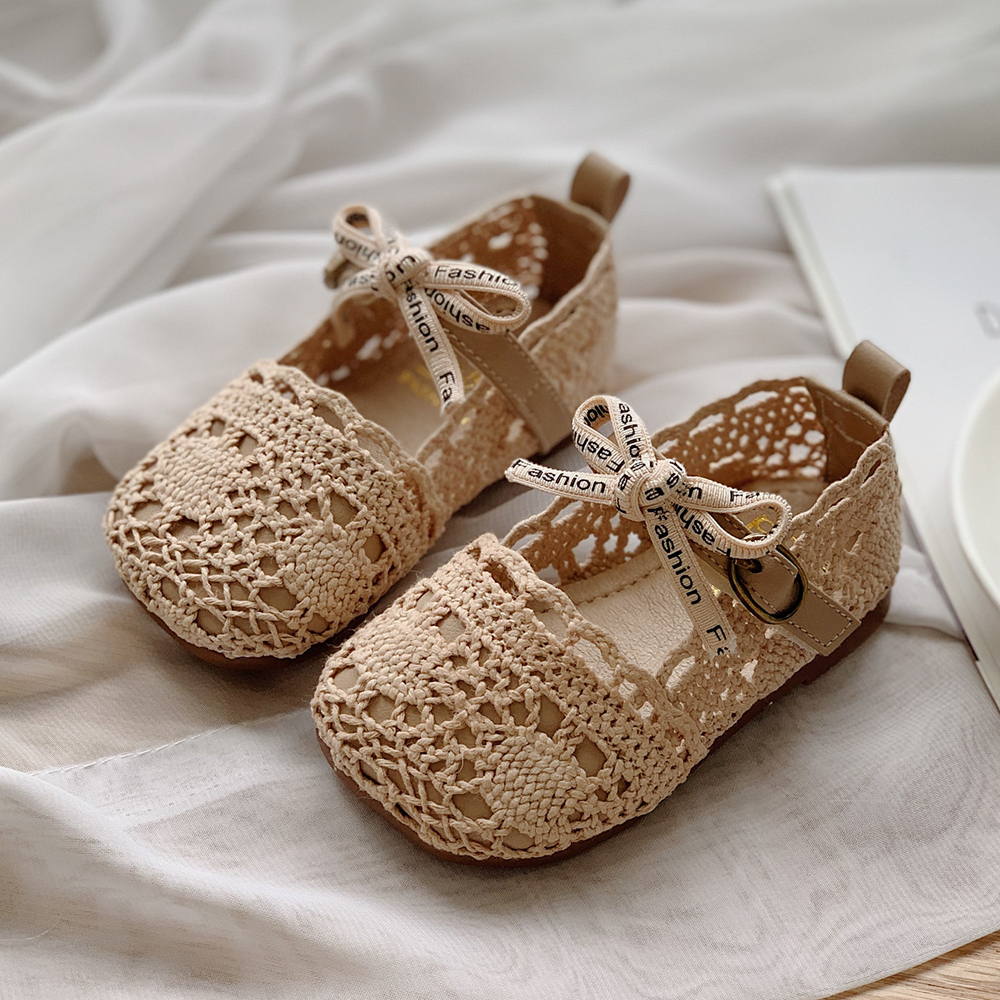 Toddler Baby Girls Shoes Soft Sole Non Slip Knitted Comfortable Walking Mary Jane Shoes 