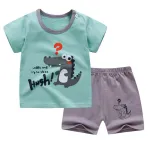2021 New Baby Boys Clothes Summer Cotton Stripe Short-Sleeve T-Shirt and Shorts Set