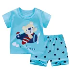 2021 New Baby Boys Clothes Summer Cotton Stripe Short-Sleeve T-Shirt and Shorts Set