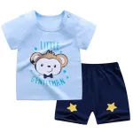 2021 New Baby Boys Clothes Summer Cotton Stripe Short-Sleeve T-Shirt and Shorts Set