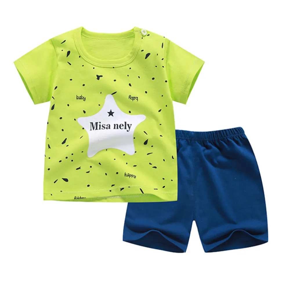 2021 New Baby Boys Clothes Summer Cotton Stripe Short-Sleeve T-Shirt and Shorts Set