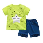 2021 New Baby Boys Clothes Summer Cotton Stripe Short-Sleeve T-Shirt and Shorts Set