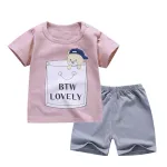 Baby Boys Clothes Summer Cotton Stripe Short-Sleeve T-Shirt and Shorts Set