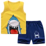Baby Boys Clothes Summer Cotton Stripe Sleeveless T-Shirt and Shorts Set