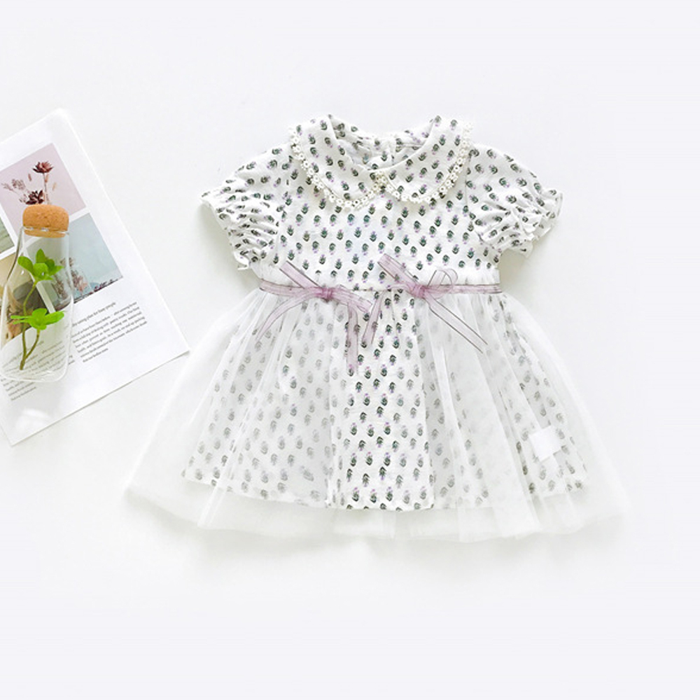 2021 New Baby Girls Dresses Summer Gauze Short-Sleeve Dress