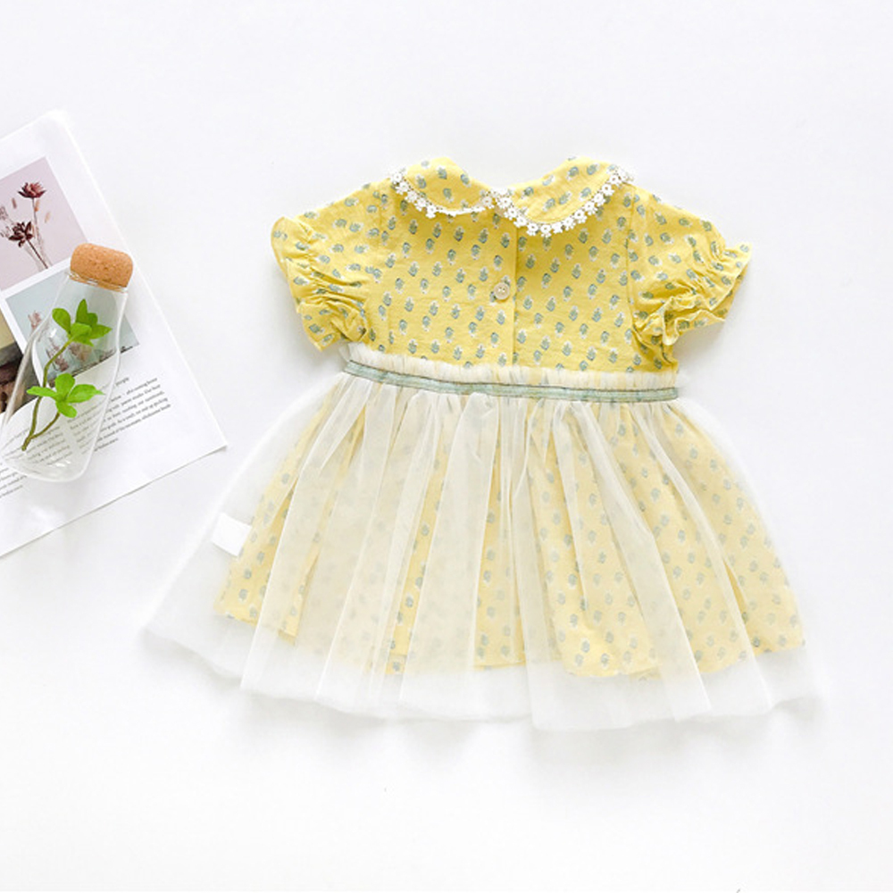 2021 New Baby Girls Dresses Summer Gauze Short-Sleeve Dress