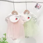 2021 New Baby Girls Bodysuit Summer Printed Gauze Short-Sleeve Dress
