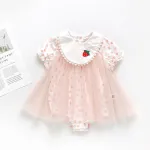 2021 New Baby Girls Bodysuit Summer Printed Gauze Short-Sleeve Dress