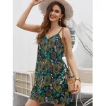 KISFLY 2021 New Women's Summer Halter Floral Print Sleeveless Dress