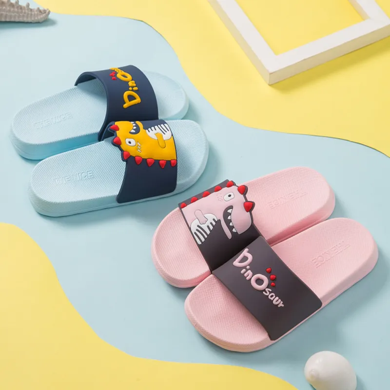 Boys Girls Slide Sandals Summer Lightweight Non-Slip Outdoor Beach Water Shoes Dinosaur Pool Slippers(Toddler/Little Kids)