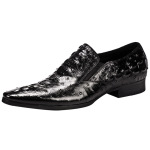 Men leather shoes leather casual business pointed toe breathable crocodile pattern fashion men shoes