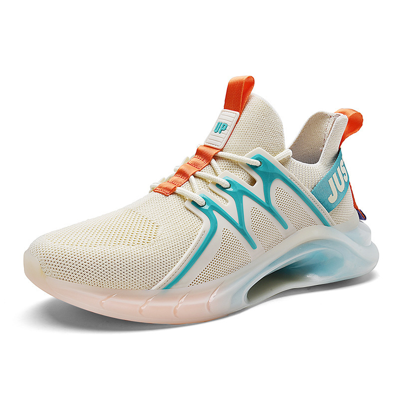 2021 new men's shoes flying woven popcorn sports running shoes casual fashion shoes