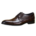 Men leather business shoes round toe suit shoes