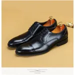 Men leather business shoes round toe suit shoes