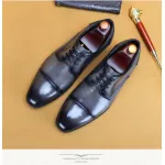 Men leather business shoes round toe suit shoes