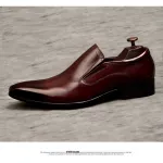 Men top layer cowhide breathable fashion pointed wedding shoes