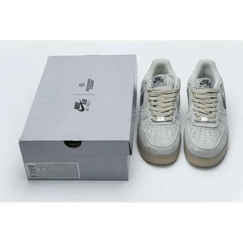OG Force 1 Low Suede Light Grey x Reigning Champ AA1117-118